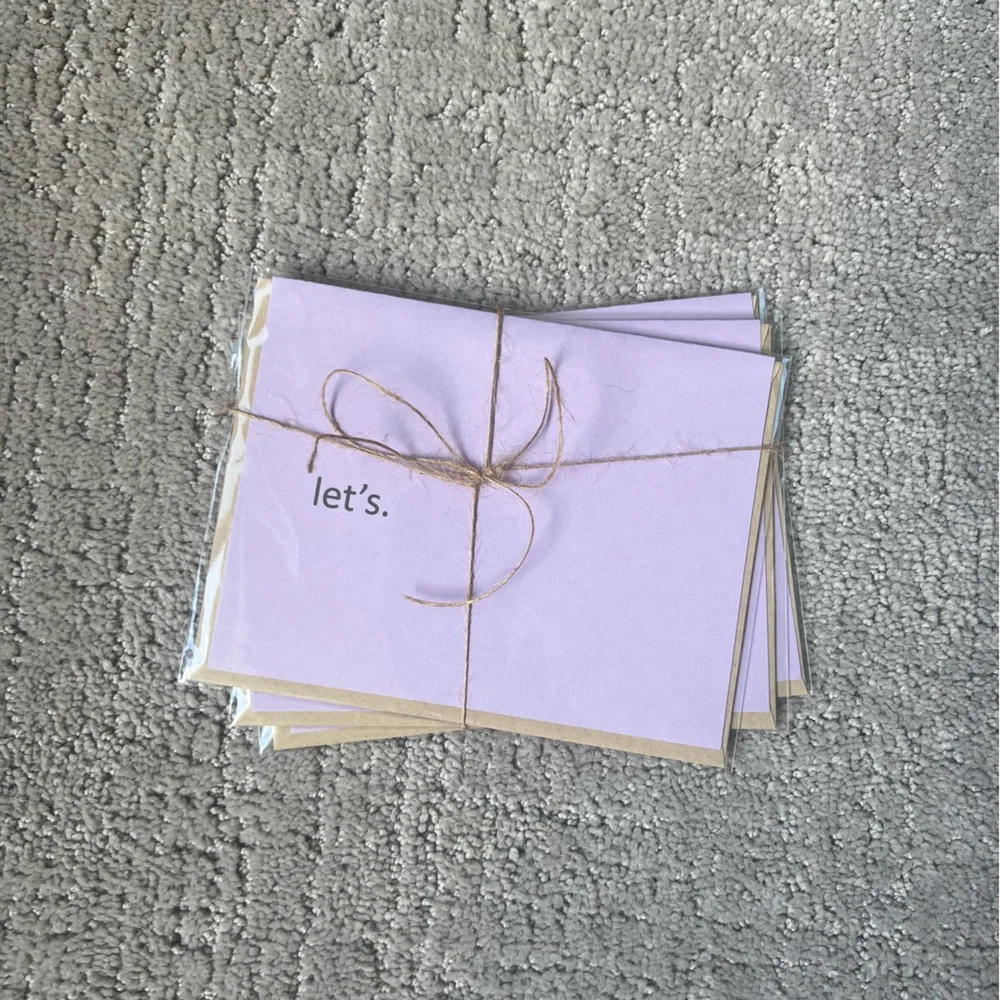 Set of 3 - Handmade Simply Stated Card Set - Love Series, Lets Make Out